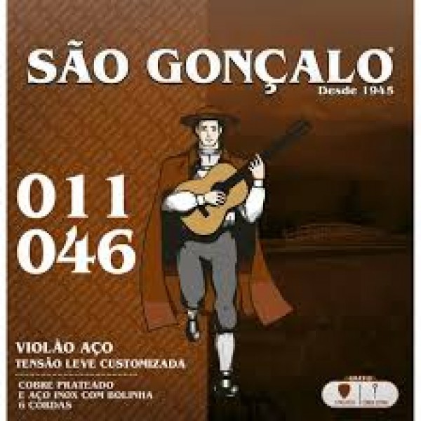 Encordoamento Aço São Gonçalo com bolinha para Violão (Cobre Prateado)