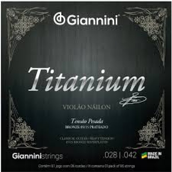 Encordoamento Nylon Giannini Titanium GENWTA Tensão Pesada para Violão