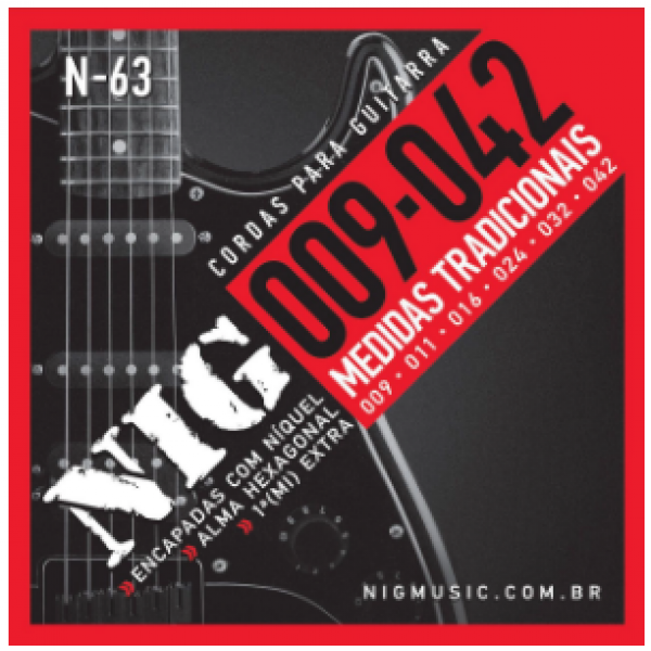 Encordoamento NIG Guitarra Elétrica N-63 - 009-042