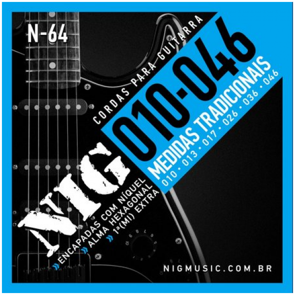 Encordoamento NIG Guitarra Elétrica N-64 - 010-046