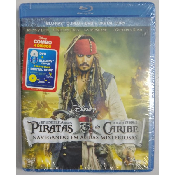 Blu-Ray Piratas do Caribe - Navegando Em Águas Misteriosas (Blu-Ray Duplo + DVD + Digital Copy)