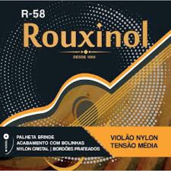Encordoamento Nylon Rouxinol R-58 Tensão Média para Violão (Com Bolinha)