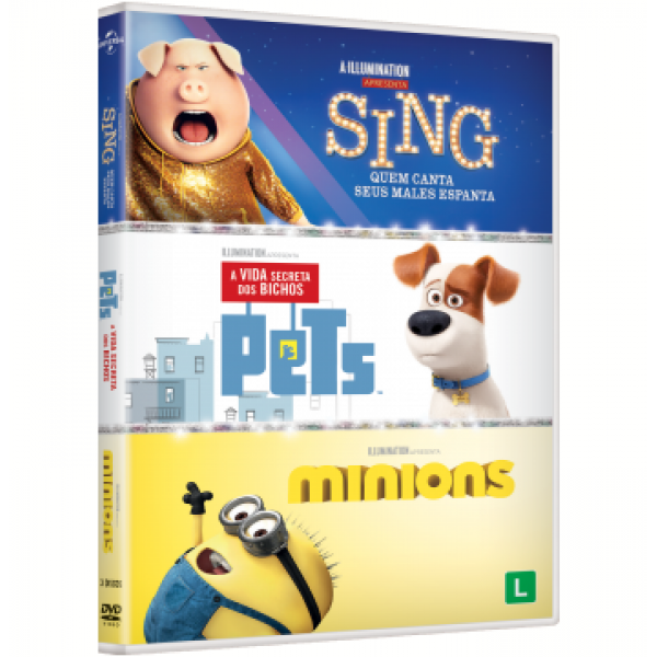 Box Minions + Pets - A Vida Secreta dos Bichos + Sing (3 DVD's)