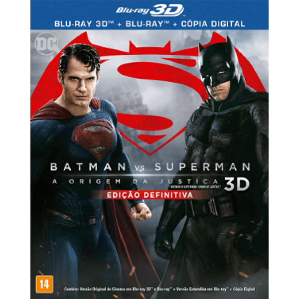 Blu-Ray 3D + Blu-Ray Batman Vs Superman - A Origem da Justiça (TRIPLO)