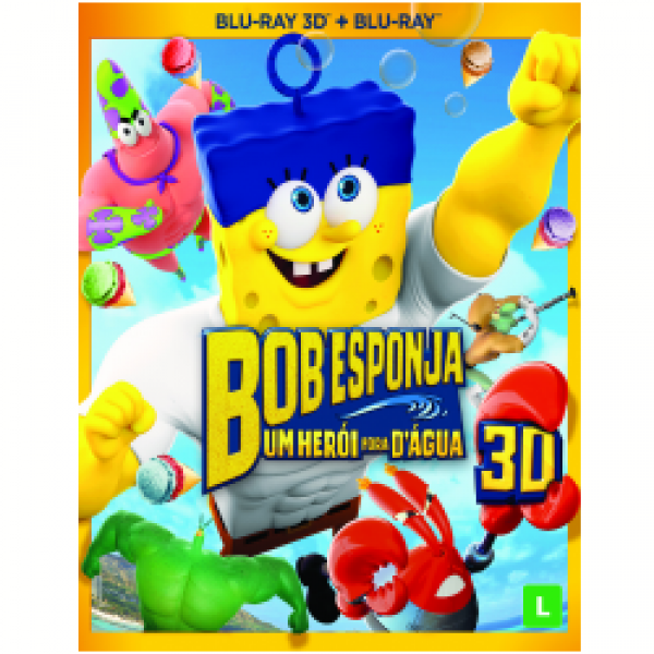 Blu-Ray 3D + Blu-Ray - Bob Esponja - Um Herói Fora D'água