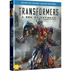 Blu-Ray 3D + Blu-Ray Transformers + Blu-Ray Extras - A Era da Extinção
