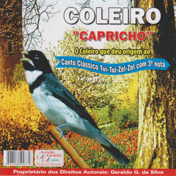 CD Especial Coleiro "Capricho" - Canto Clássico Tui-Tui-Zel-Zel Com 3ª Nota