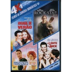 DVD 4x1 Filmes de Comédia - Jogada de Verão + Rock Star + Nosso Louco Amor + A Lente do Amor (2 DVD's)